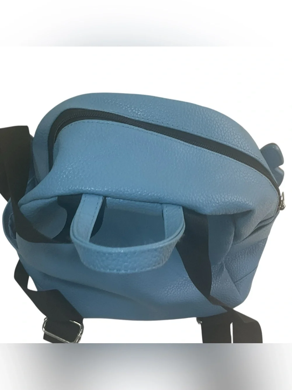 Disney Lilo & Stitch Mini Backpack Pebbled Blue Faux Leather Character Bag Adjus